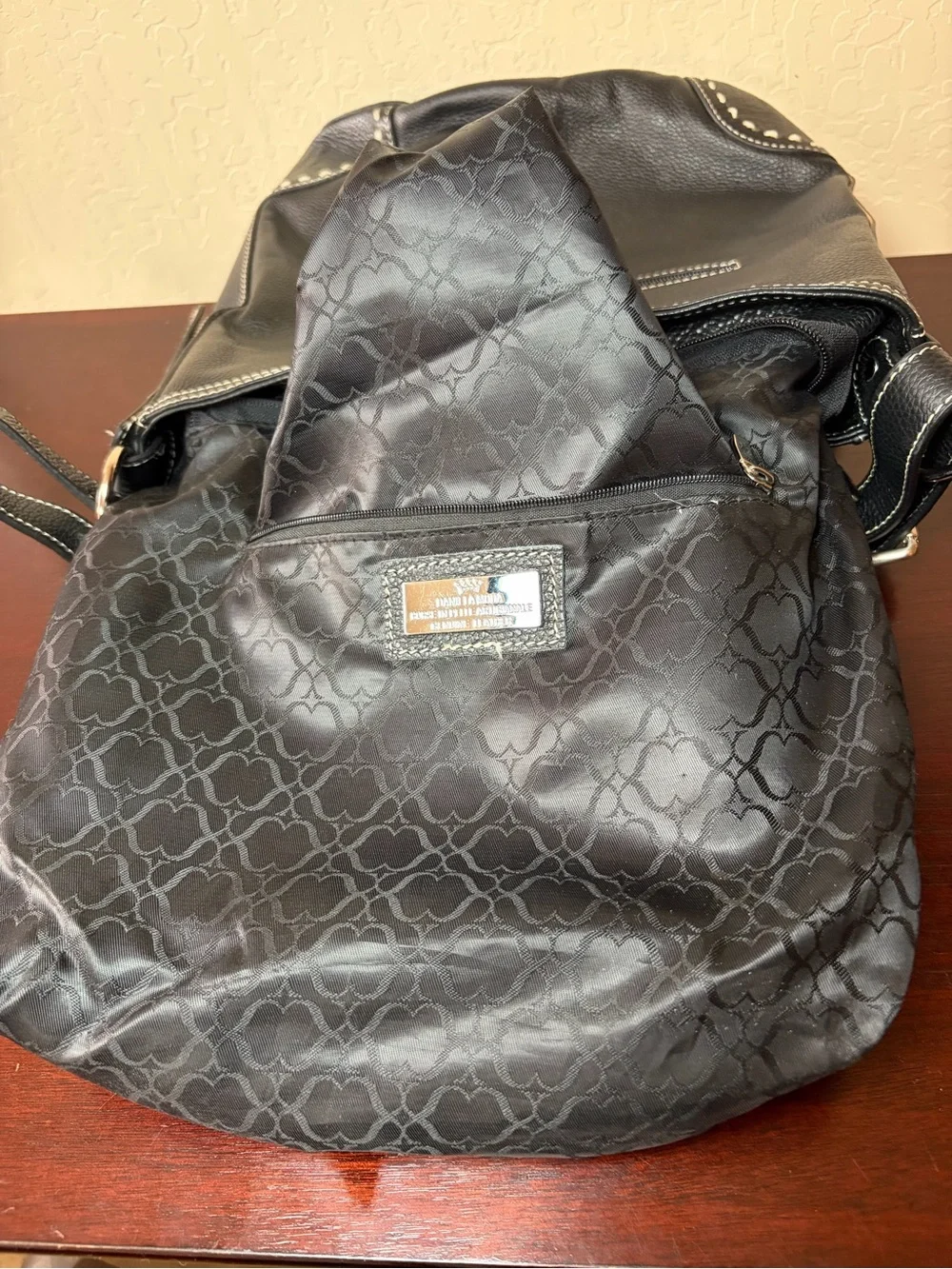 Daniela Moda Black Italian Leather Shoulder Hobo Bag
